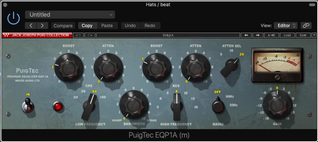 Pultec EQ added to 808 drum machine